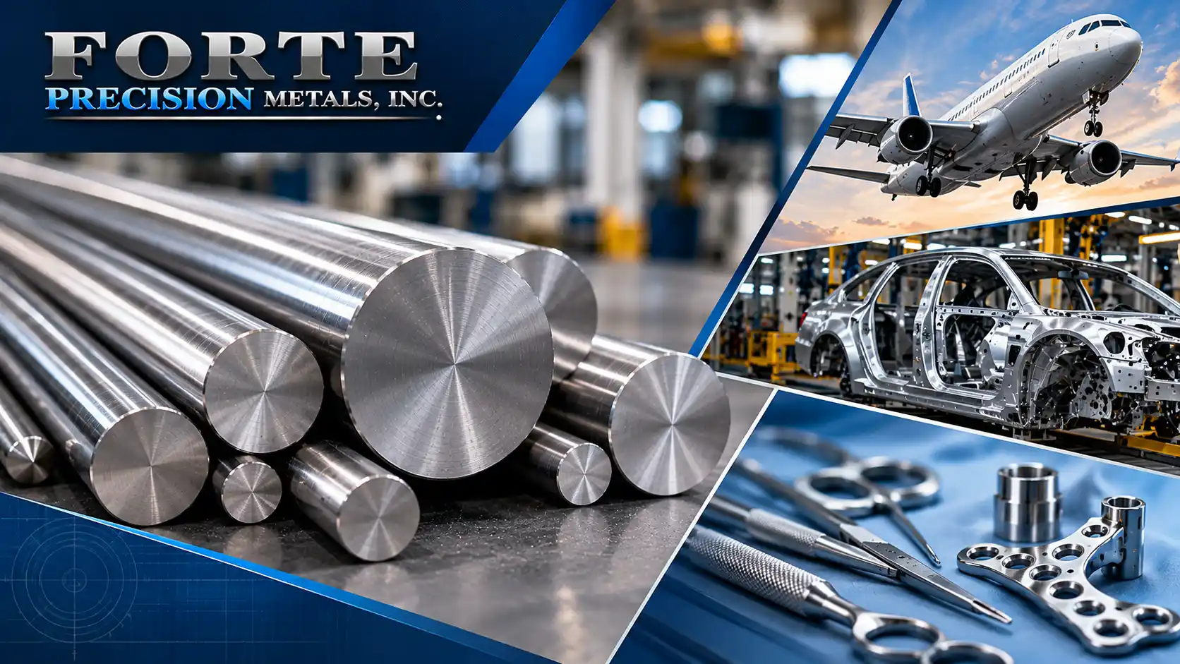 Precision metal round bars for aerospace, automotive, and medical manufacturing applications